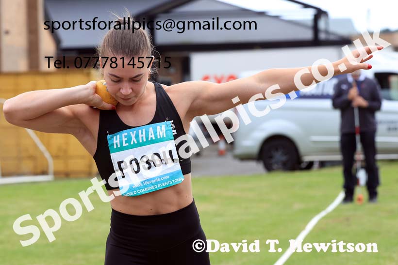 Womens Heptathlon Shot Putt, 2024 EAP International Combined events, Hewcham, Northumberland.  Photo: David T. Hewitson/Sports for All Pics